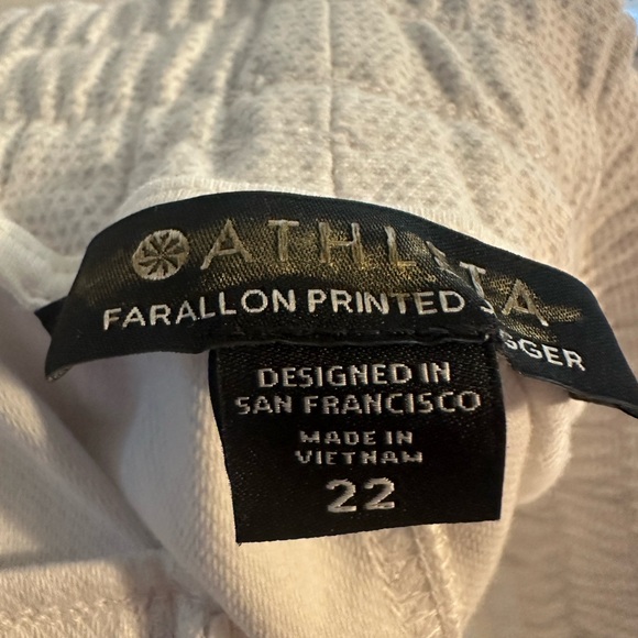 Athleta Pants Womens White Gray Farallon Jogger Printed Magic Metropolis 22/26 - Picture 12 of 14